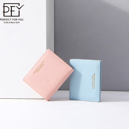 Perfect For You new women's wallet high-end short solid black wallet female Korean zipper 