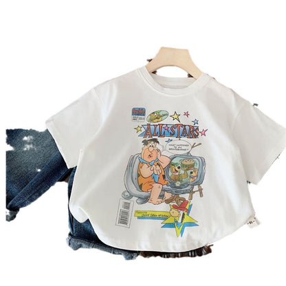 Children's T-shirt Bangcheng 2024 summer cartoon printed short T children's clothing new Korean version boys short-sleeved top G0028