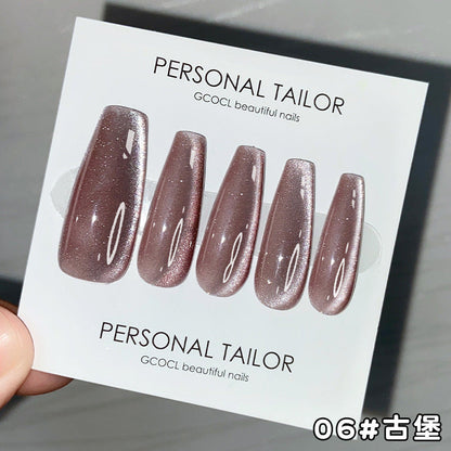 Nail polish side light cold jade Melbourne cat's eye ice transparent aurora wide light cat's eye black gray glass light crystal stone cat's eye