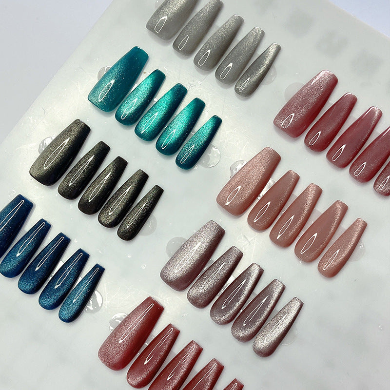 Nail polish side light cold jade Melbourne cat's eye ice transparent aurora wide light cat's eye black gray glass light crystal stone cat's eye