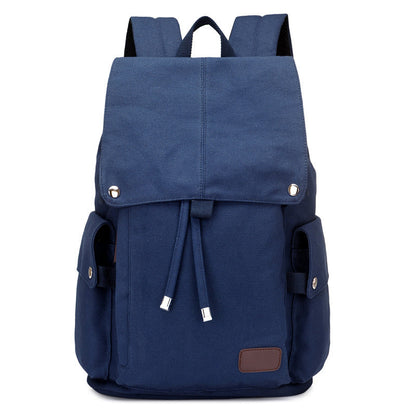 Wicoteri Backpack Men's and Women's Korean Style Trendy Middle School Canvas Schoolbag Leisure Bag Computer Backpack Travel Bag