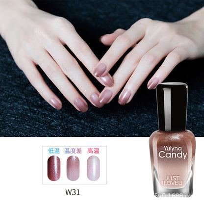 2024 new temperature-changing nail polish, no baking, quick drying, long-lasting, non-peelable, non-fading, multi-color nail polish, direct sales from manufacturers