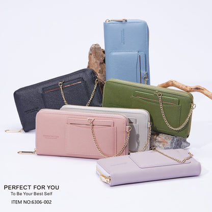 perfect for you long wallet women's zipper large capacity PU fashion clutch bag accordion bag wallet 