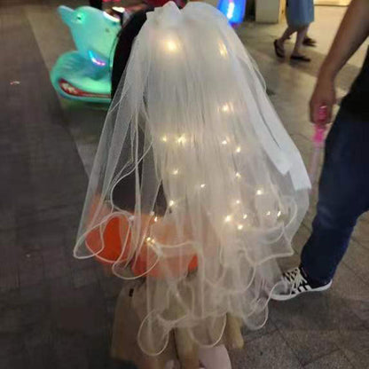 Crown veil super fairy luminous veil net celebrity flash toy fairy veil LED light garland night market stall batch