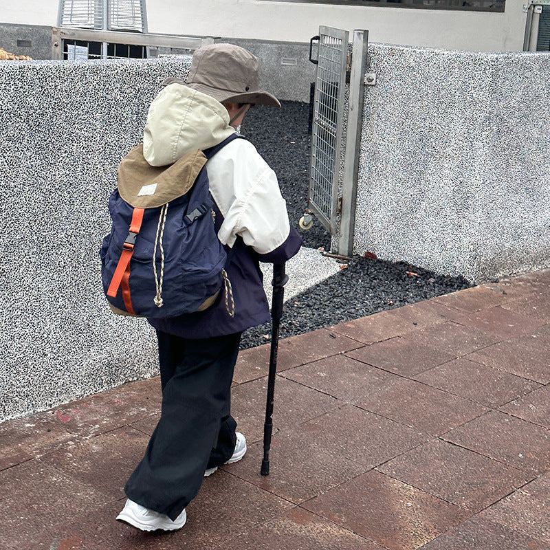 艾摩贝贝儿童外套2024春款男女童拼色冲锋衣宝宝防水户外登山服潮