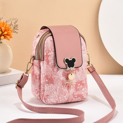 2024 autumn and winter new Korean version of simple small square bag trendy fashion shoulder messenger bag trendy mini mobile phone bag women's bag 