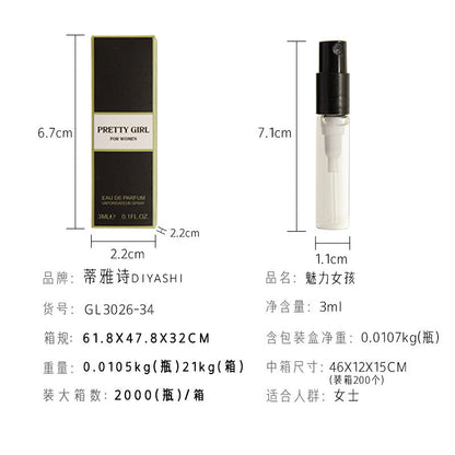 Internet celebrity fragrance 3ml trial pack perfume women's perfume Q version test tube perfume sample wholesale cheap substitute big brand perfume 