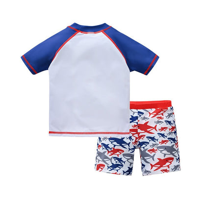 Boys swimsuit 2-6 years old children split short-sleeved swimsuit boy cartoon beach baby swimsuit swimming trunks wholesale 