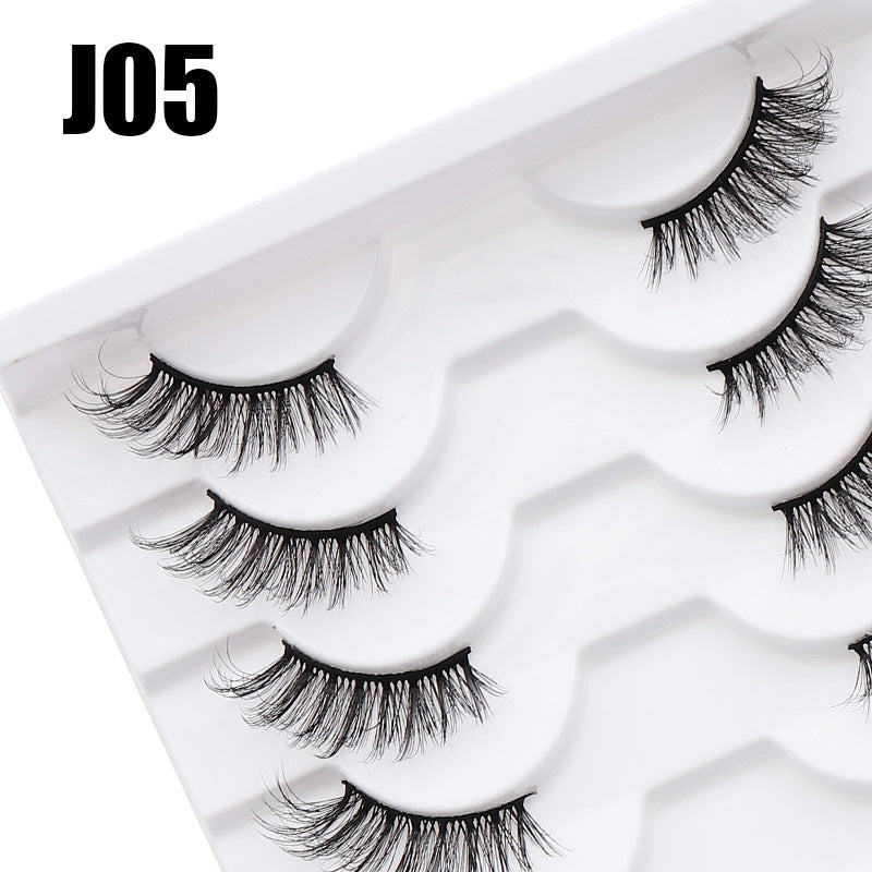 DINGSEN false eyelashes factory wholesale cross-border three-dimensional curled eyelashes multi-layer thick half eyelashes half