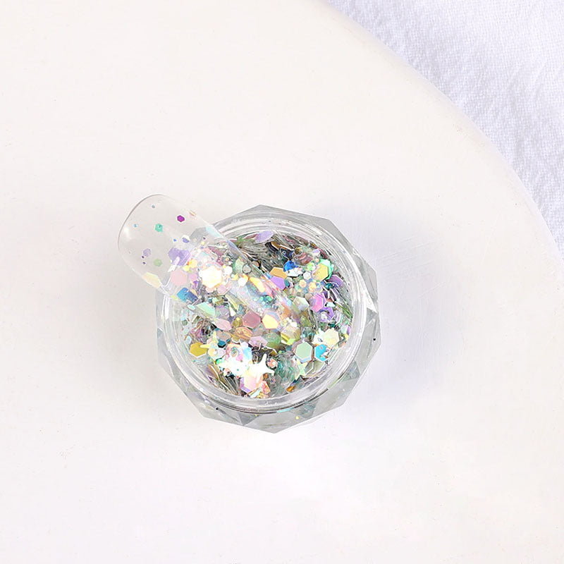 New nail art sequins cat eye fantasy color large sequins super flash all-match ultra-thin nail decoration mixed 6 colors set