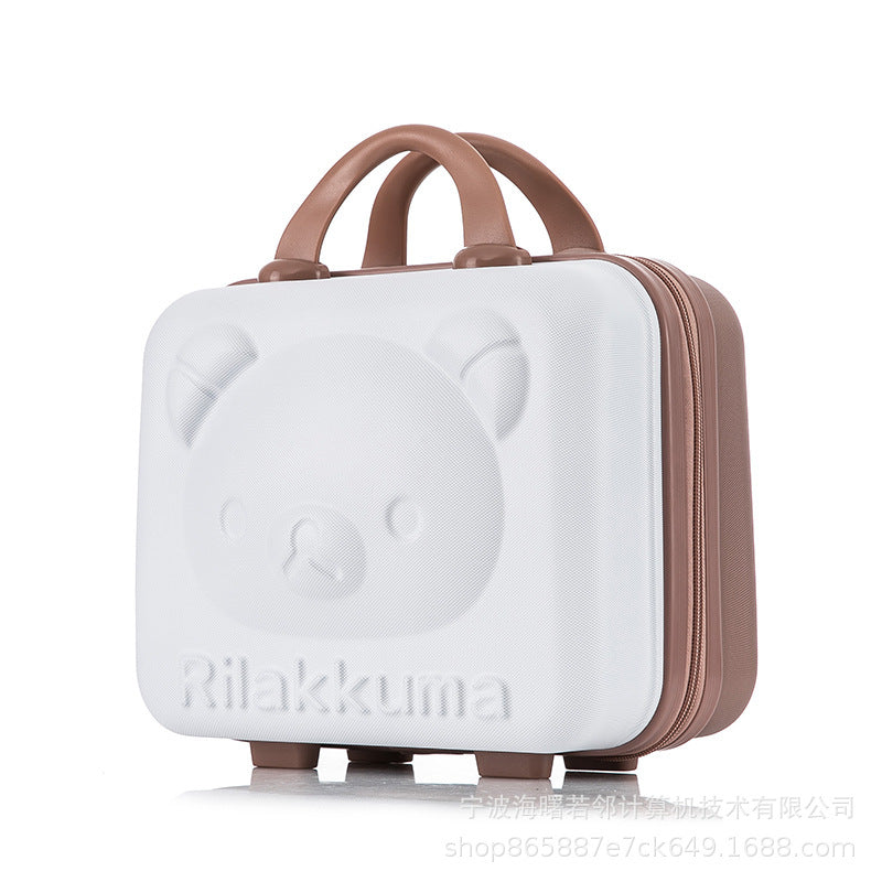 14 inch cute cartoon 3D bear carry-on luggage cosmetic small box bag password box lightweight mini storage box for women 