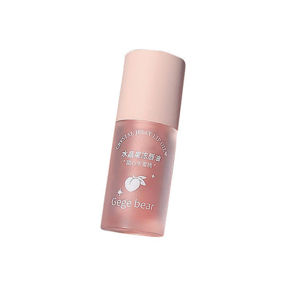 Gogo Bear Crystal Jelly Lip Oil Hydrating Moisturizing Moisturizing Diminish Lip Lines Lip Gloss Transparent Non-Greasy