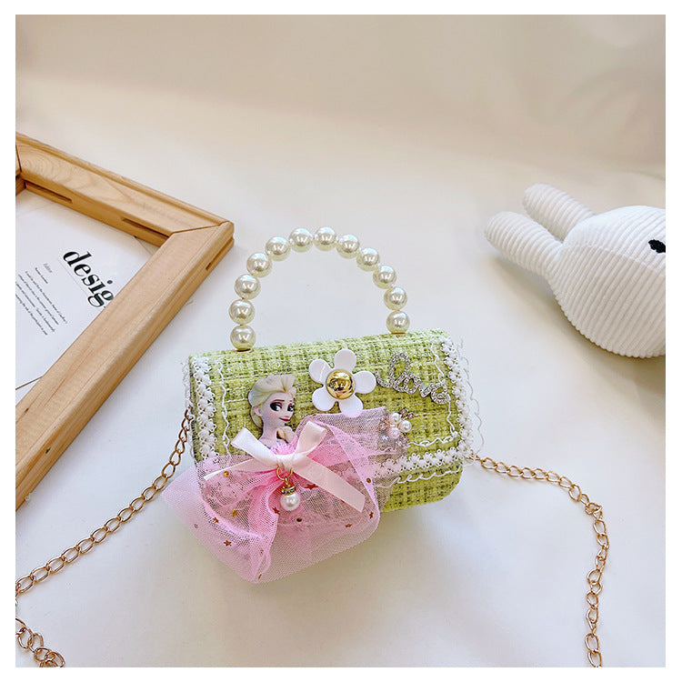 New style children's small square bag fashionable princess handbag Korean version girl chain messenger bag children's shoulder bag wholesale 