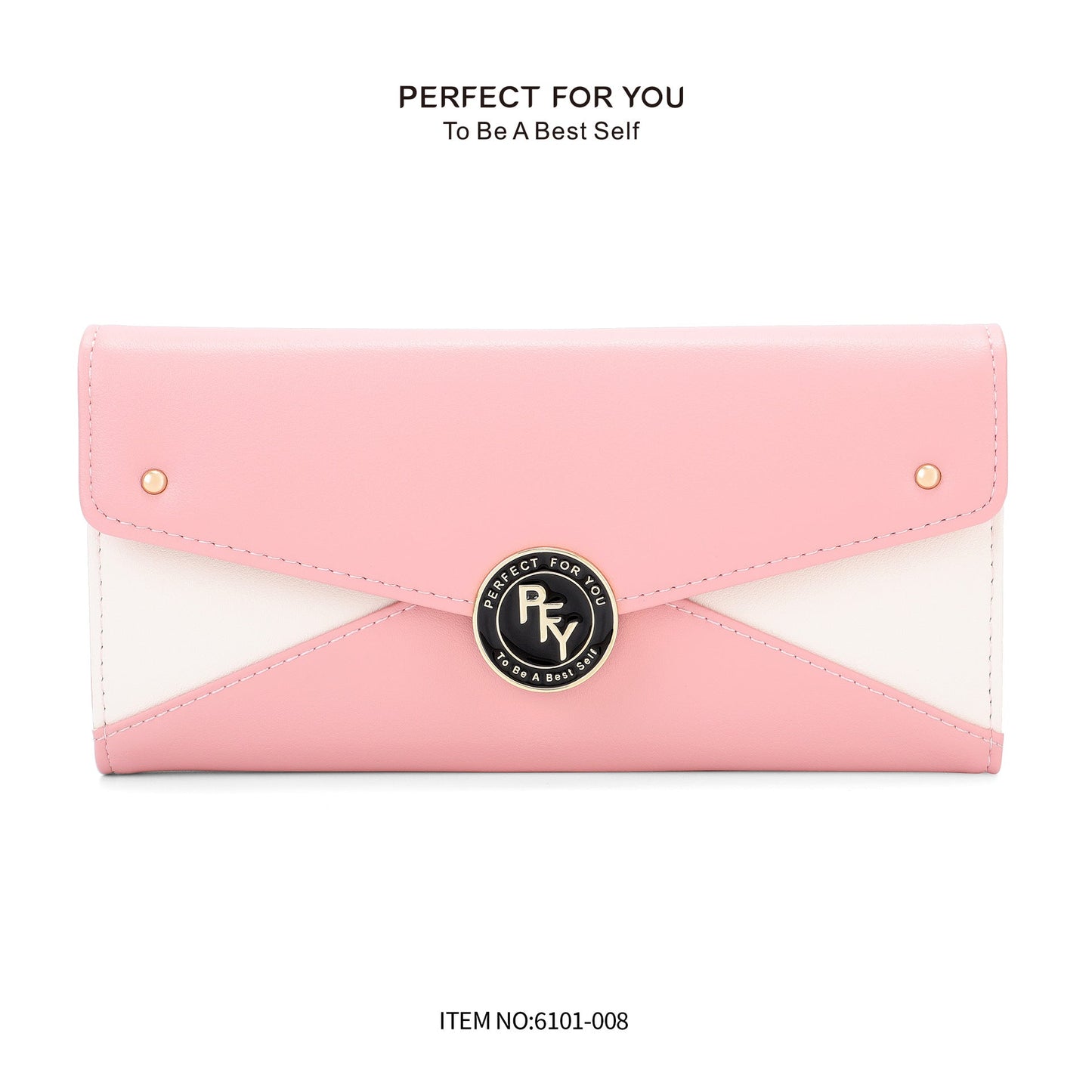 forever young bag contrast color stitching PU long wallet women's three-fold large capacity coin purse wholesale 