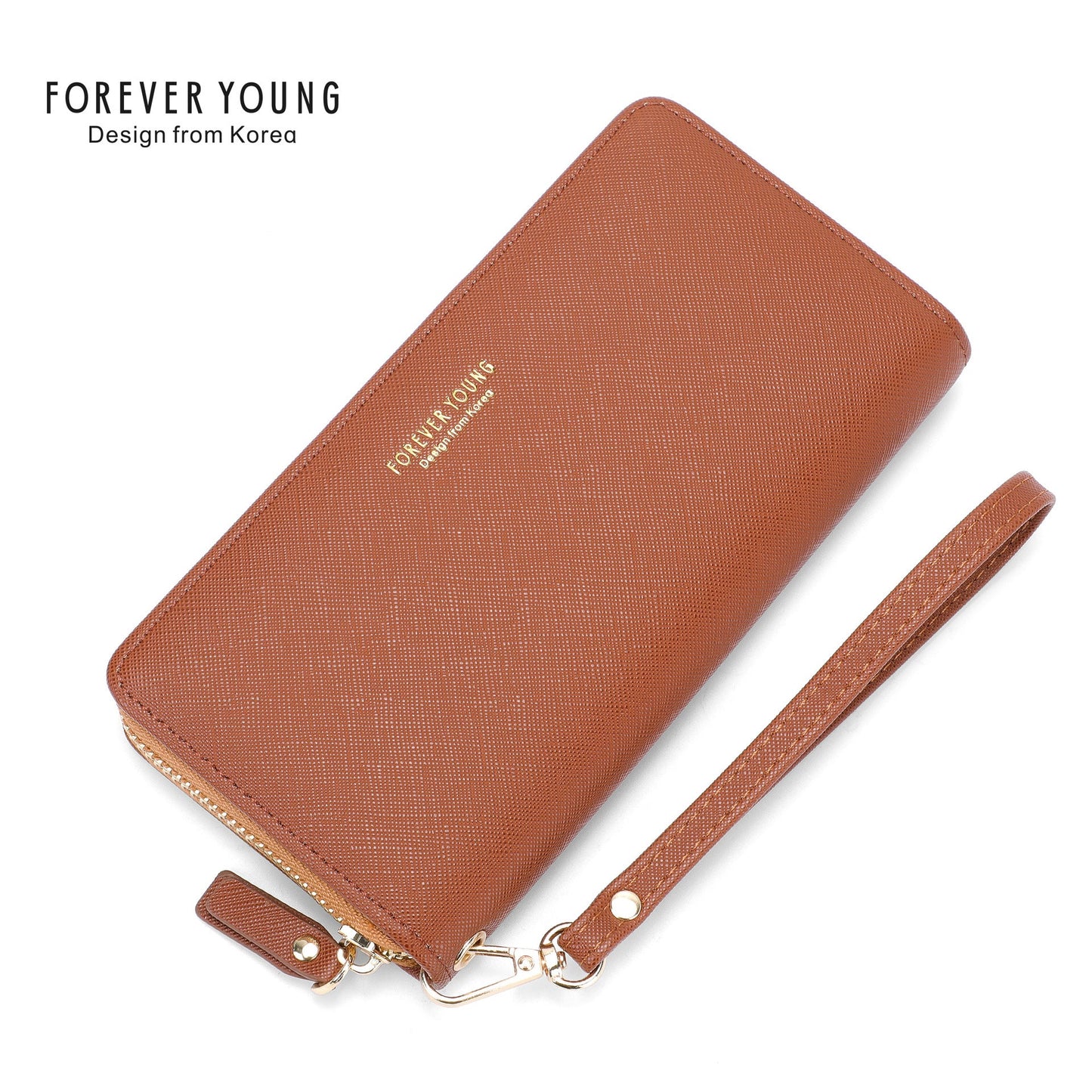 forever young wallet women's temperament handbag versatile fashion long mobile phone wallet anti-scratch leather wallet 