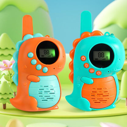 Cartoon dinosaur walkie talkie toys 2 packs cross-border children's distance talkie outdoor toys parent-child interactive toys