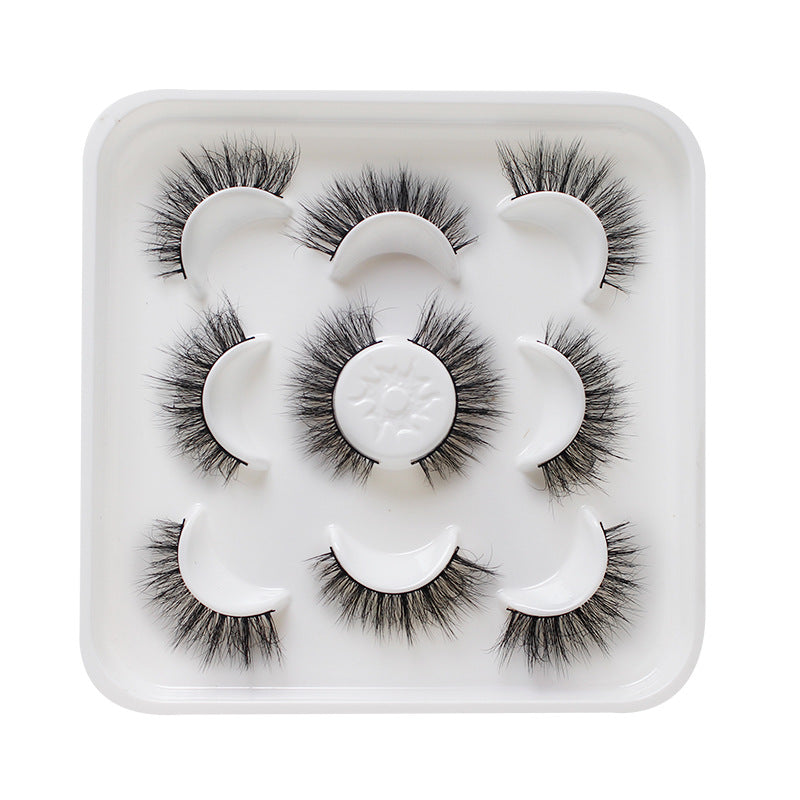 Dingsen false eyelashes factory cross-border stable supply fried hair a total of 5 pairs of messy thick eyelashes