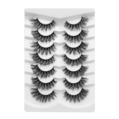 Dingsen false eyelashes factory cross-border stable supply 7 pairs of false eyelashes DSD series short fried hair