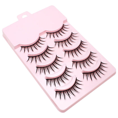 Dancing Princess Japanese natural false eyelashes for party performance COS thick eye end long cross eyelashes 5 pairs