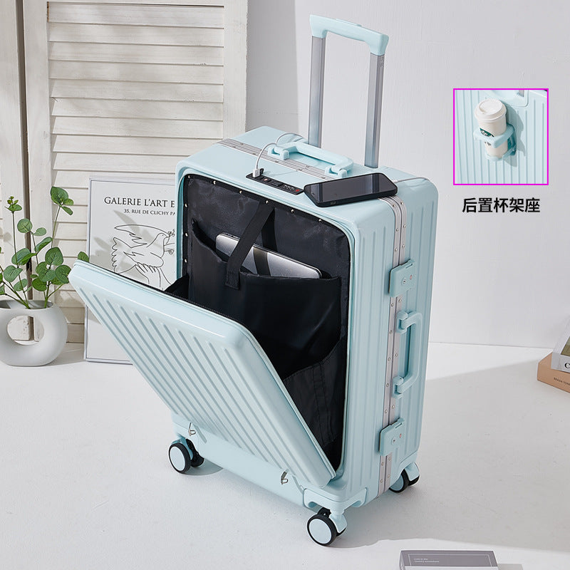 Multifunctional aluminum frame suitcase for women 20 inch cabin suitcase with USB port 24 trolley travel password box 26 inch 