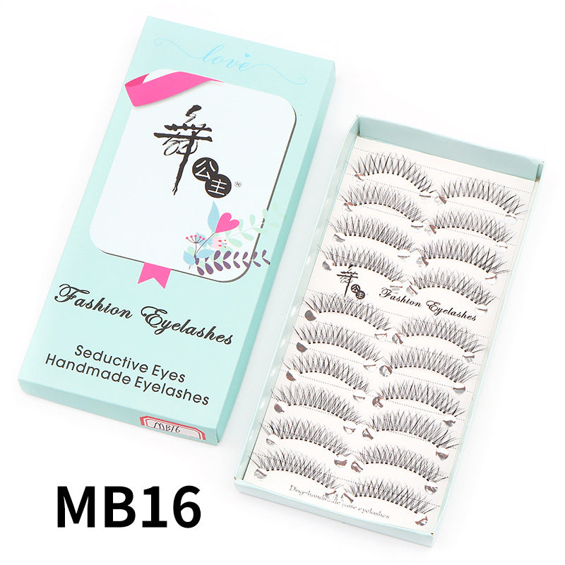 Dancing Princess False Eyelashes Factory Cross-border Supply Sharpened Eyelashes Women 10 Pairs Natural Style One-piece Eyelashes