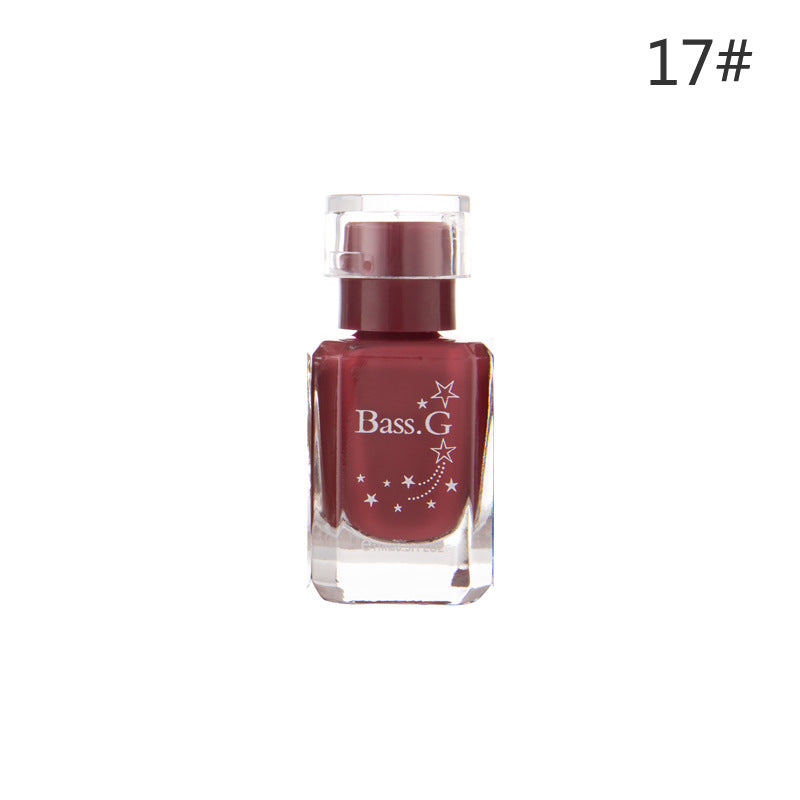 BK whitening high gloss long-lasting odorless nail polish healthy pure color student color water-based peelable nail polish 