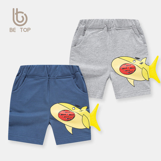 Children's clothing Korean style summer new children's shorts cartoon shark shorts boys summer clothing wholesale one piece drop shipping