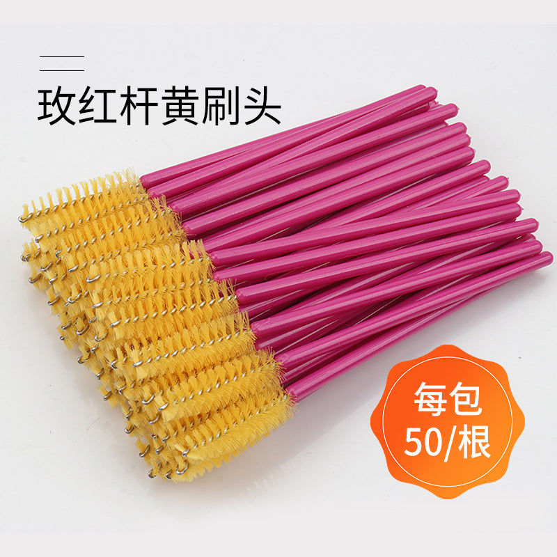 Disposable portable nylon eyelash brush eyelash curling comb powder rod rose red rod makeup brush eyebrow comb