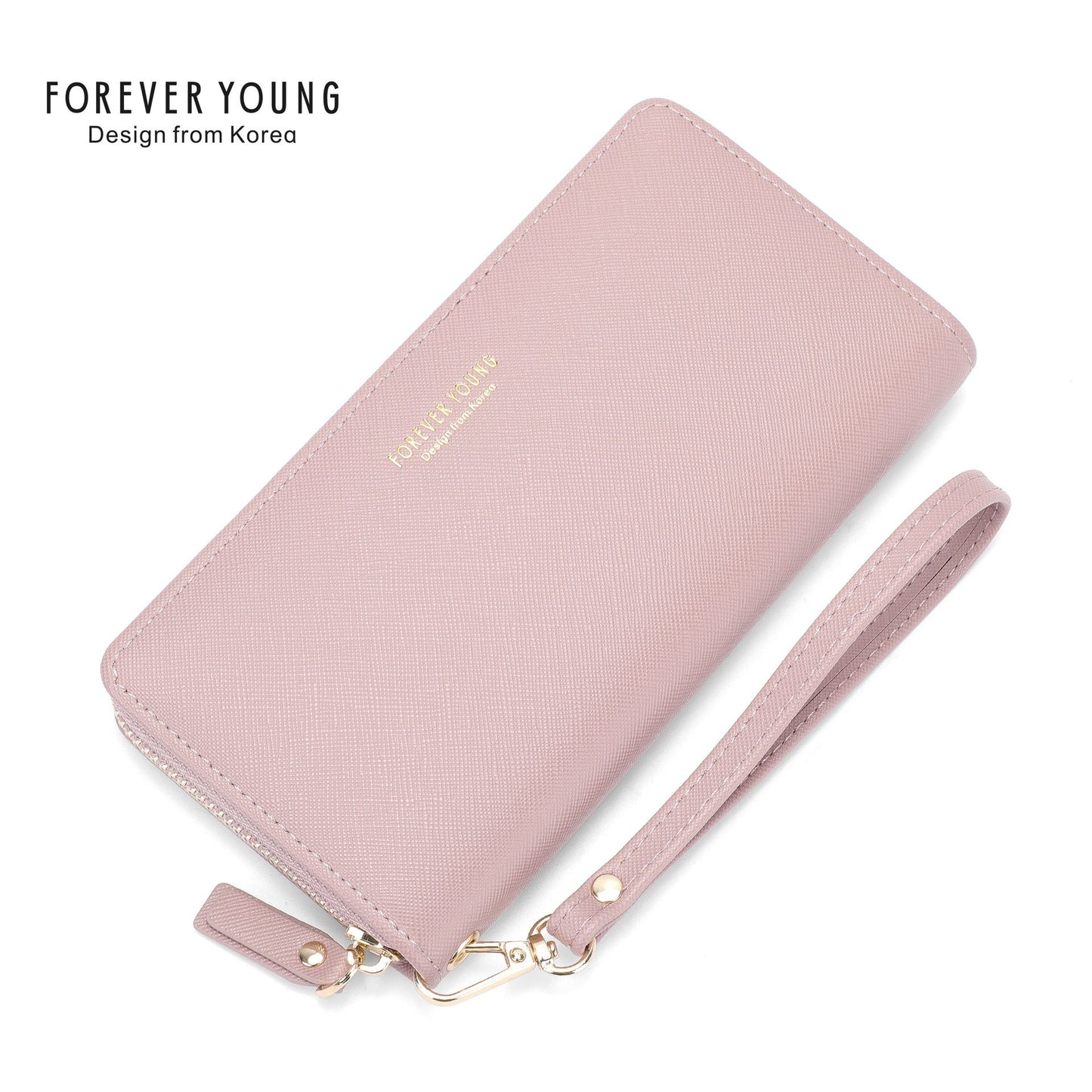 forever young wallet women's temperament handbag versatile fashion long mobile phone wallet anti-scratch leather wallet 