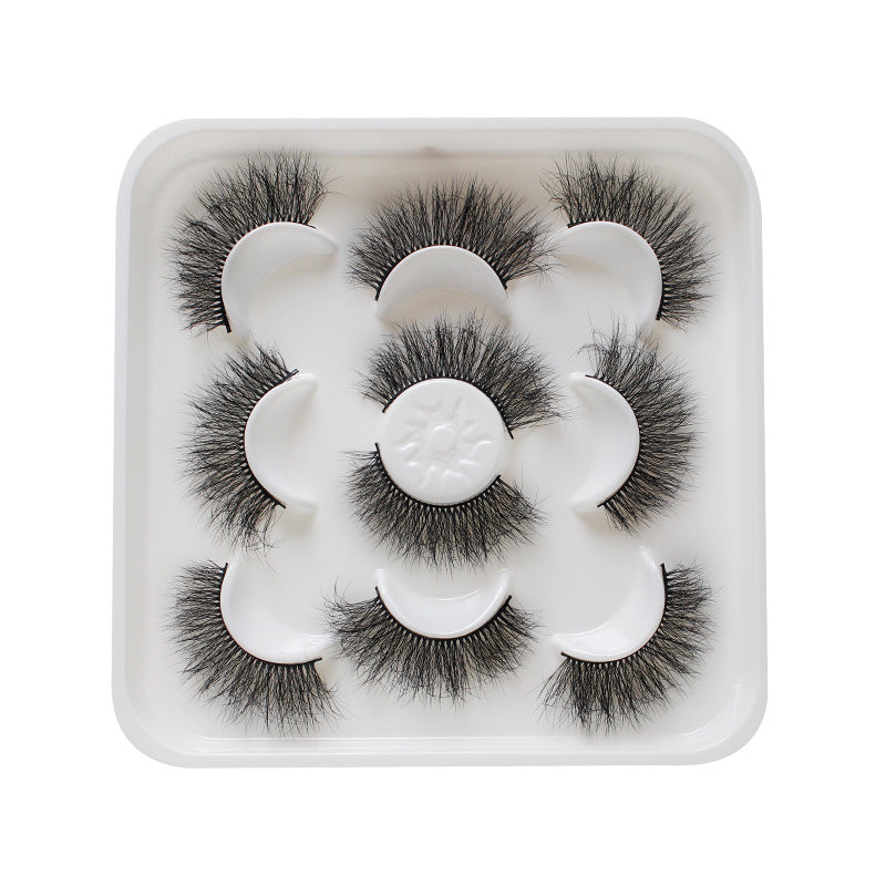 Dingsen false eyelashes factory cross-border stable supply fried hair series a total of 5 pairs of natural thick large curvature