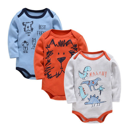 Newborn baby clothes 3-piece set Amazon long-sleeved European and American baby clothes for boys 0-2 years old baby pajamas cross-border