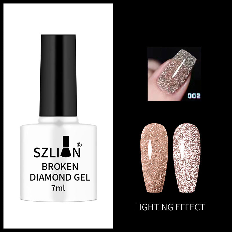 Nail art flash nail polish new style net red super flash colorful flash diamond Yanling pat glue extension glue broken diamond glue