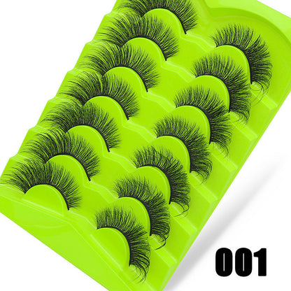 DINGSEN false eyelashes factory cross-border supply large capacity 7 pairs of green fox eyelashes oblique flying thick eyelashes