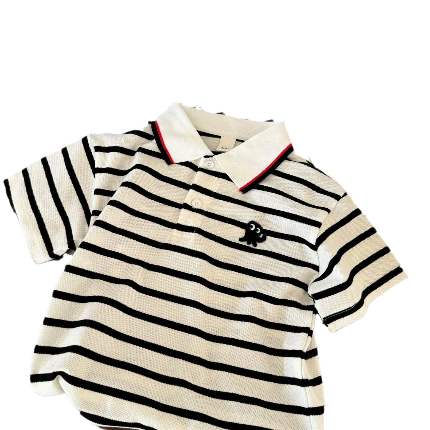 Children's clothing 2024 summer new children's striped T-shirt fashion trend boys Polo shirt baby short-sleeved T