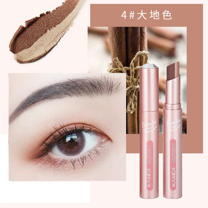 Cahill gradient two-color eyeshadow pen pearlescent glitter earth color not easy to smudge makeup lazy eyeshadow stick