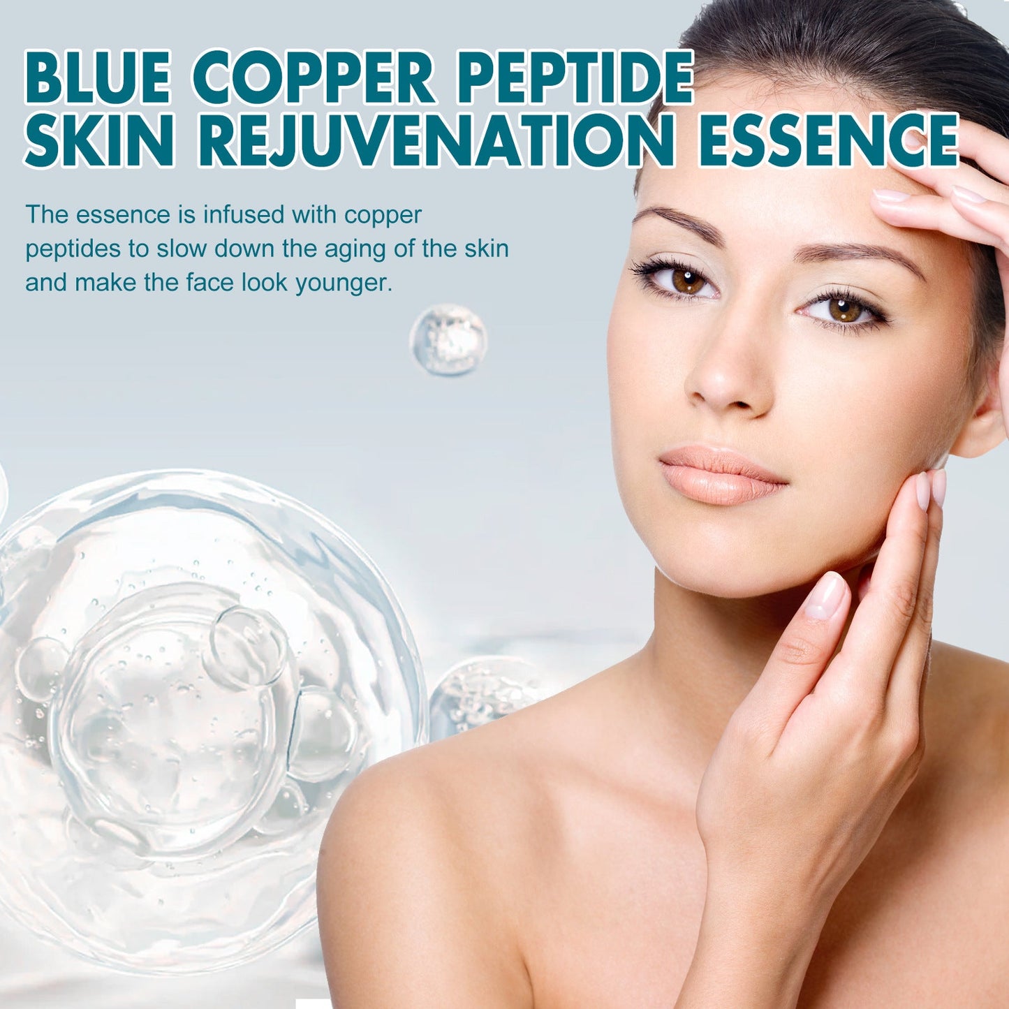 EELHOE Blue Copper Peptide Facial Capsule Essence Firms Skin Brightens Skin Refreshing Skin Care Facial Essence 