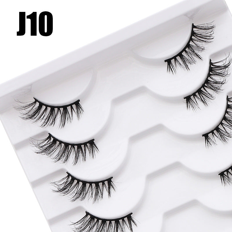 DINGSEN false eyelashes factory wholesale cross-border three-dimensional curled eyelashes multi-layer thick half eyelashes half