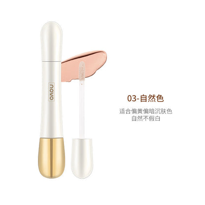 NOVO double-ended concealer stick សម្រាប់សម្អាត និងធ្វើឱ្យស្បែកស្រស់ស្អាត ច្រើនបែប បែបផែនបីវិមាត្រ ពន្លឺ និងគ្មានមុន រួមផ្សំជាមួយការផាត់មុខ និងធ្វើឱ្យភ្លឺ