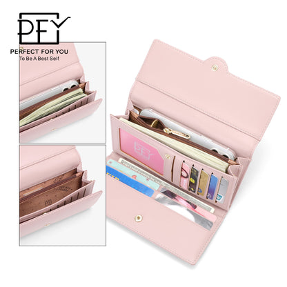 Perfect For You ladies long wallet new style fashion pu leather multifunctional dual-use card holder wallet female 