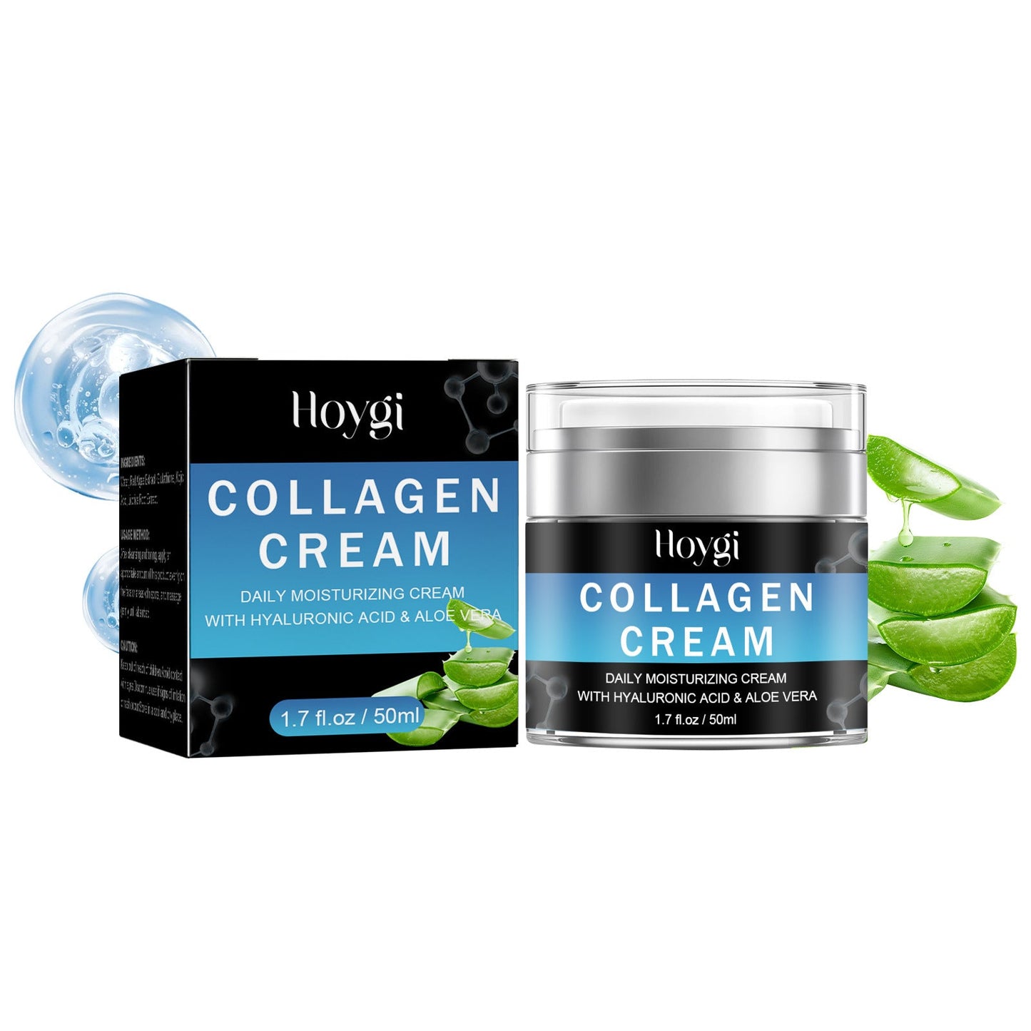 Hoygi Collagen Cream ធ្វើអោយស្បែកភ្លឺ រលោង និងផ្នត់ Nasolabial ធ្វើអោយស្បែកមានសំណើម ផ្តល់សំណើម ប្រឆាំងភាពចាស់ 