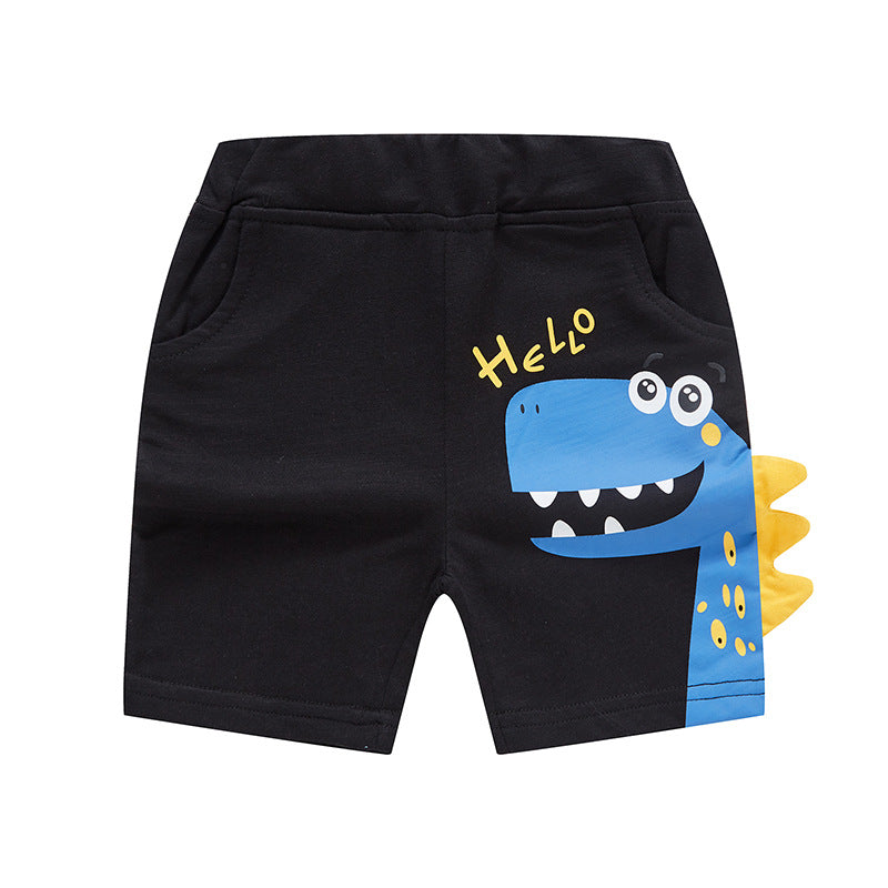 Children's summer shorts boys 2024 new cartoon dinosaur children's shorts boys pants trendy one piece delivery