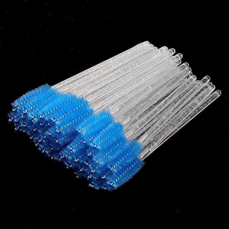 Wholesale disposable grafting eyelash brush portable white rod crystal brush colorful solid nylon head makeup brush