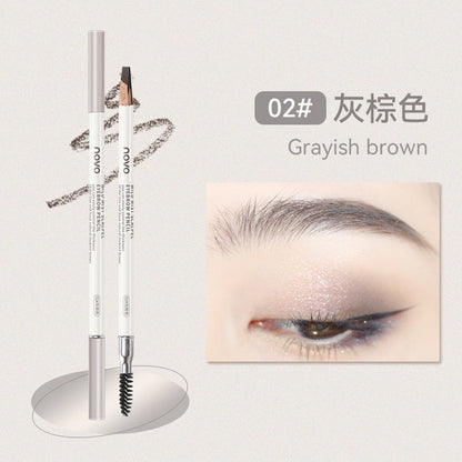 NOVO Wild Eyebrow Mist Chopper Eyebrow Pencil មិនជ្រាបទឹក មិនកក មិនប្រតាក ងាយស្រួលពណ៌ គល់គល់ច្បាស់ ការពារញើស បែកក្បាលពីរ