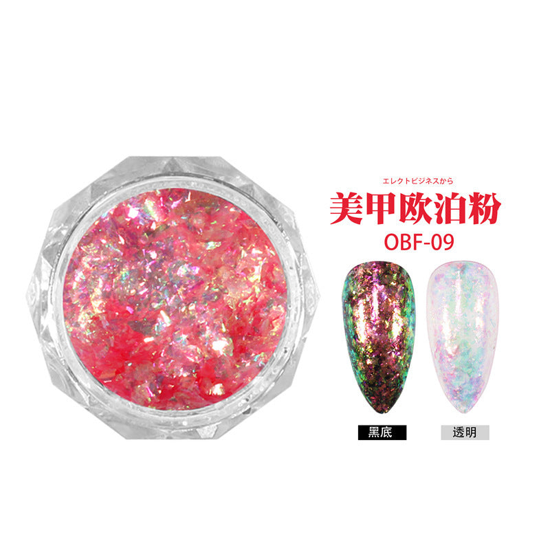 Opal pink aurora brocade pink net red nail art super fairy gradient fantasy color polarized watercolor magic mirror powder spring and summer popular color