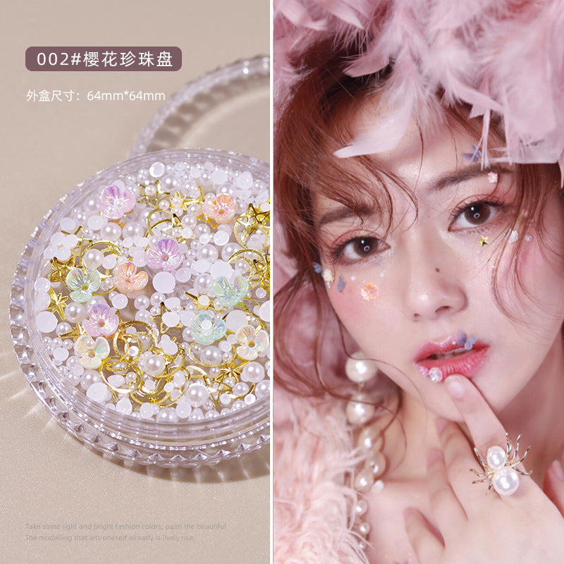 Face stickers jewelry bride eye makeup bright diamond tear diamond pearl hollow metal butterfly face decoration patch makeup