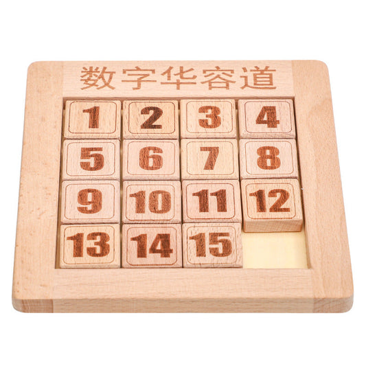 Beech digital Huarongdao children's educational puzzle brain-burning intelligence development Montessori logic exercise wooden toys