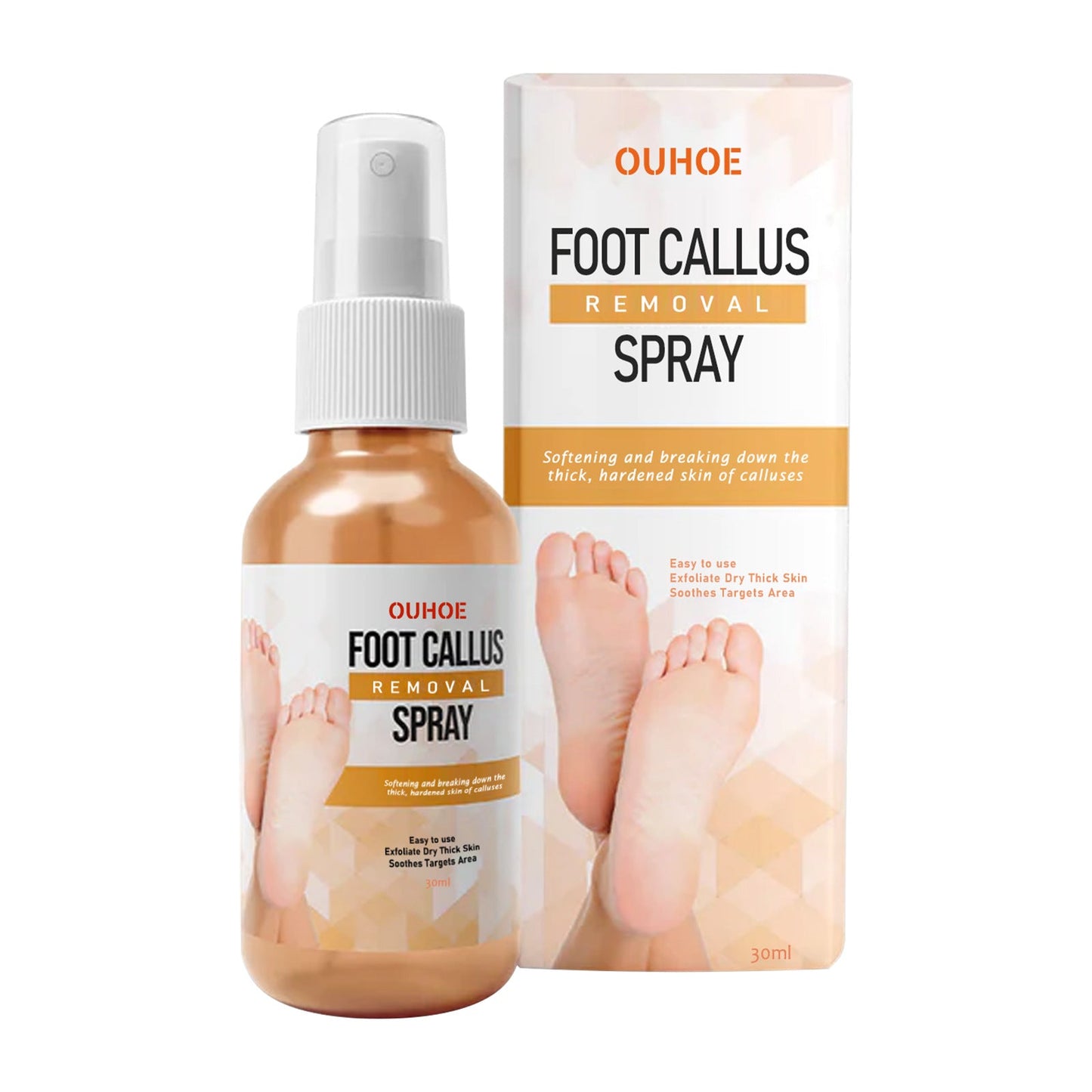 OUHOE foot spray cleans cuticles, calluses, dead skin, prevents dryness and cracks, repairs rough skin, moisturizing care spray 