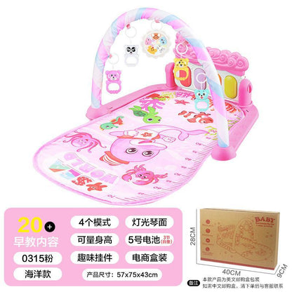 Spot cross-border hot-selling baby foot piano toy with music fitness frame newborn baby fitness equipment wholesale