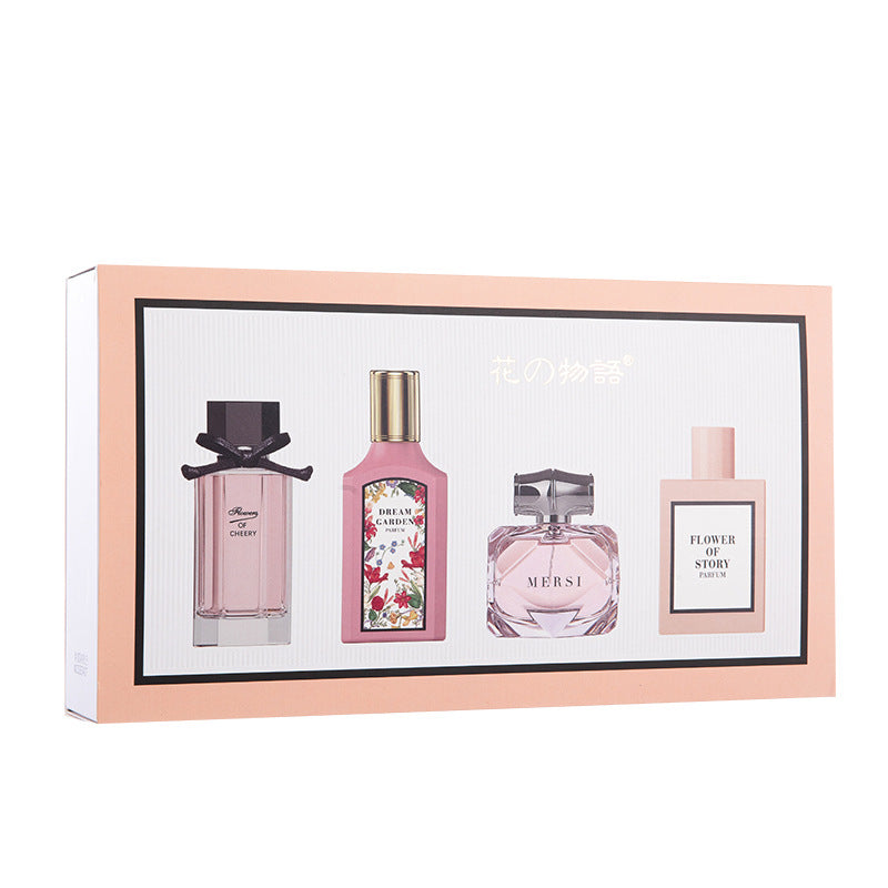 2023 new perfume for women four-piece set Flower Joy Blooming Gift Box Fragrance Fresh and lasting light fragrance Live broadcast 