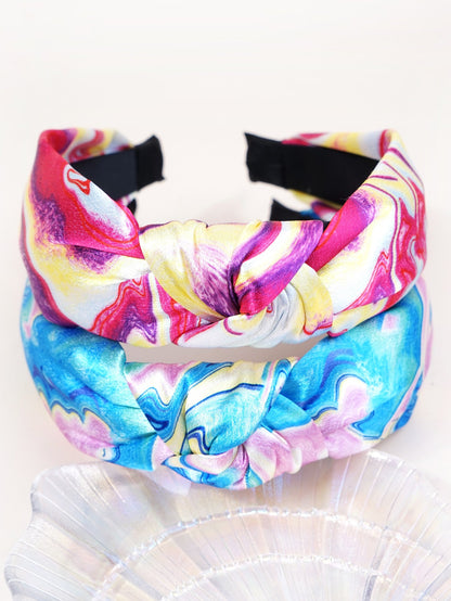 Amazon's hot-selling headband for women, European and American tie-dye knotted head buckle, fabric hairpin, versatile temperament headband, hair cave